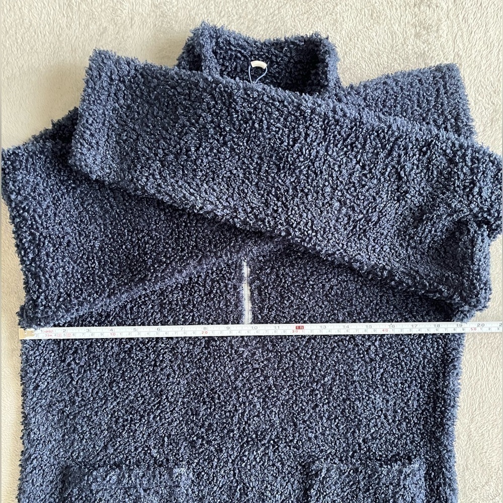 Orvis Navy Sherpa Lined Quarter Zip Pullover Sweater Size Small - Picture 4 of 7